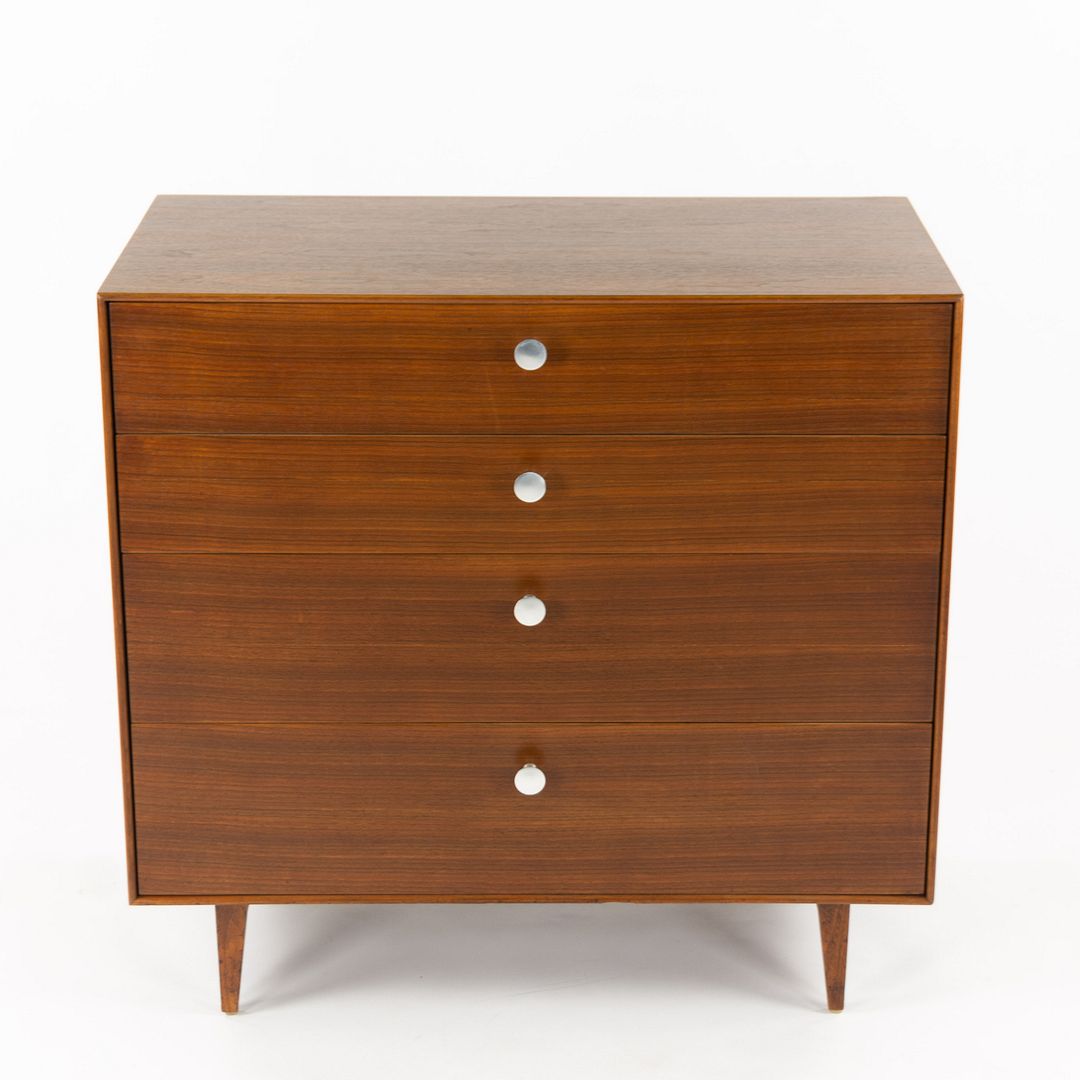 1954 Four-Drawer Thin Edge Dresser Cabinet by George Nelson for Herman Miller in Walnut