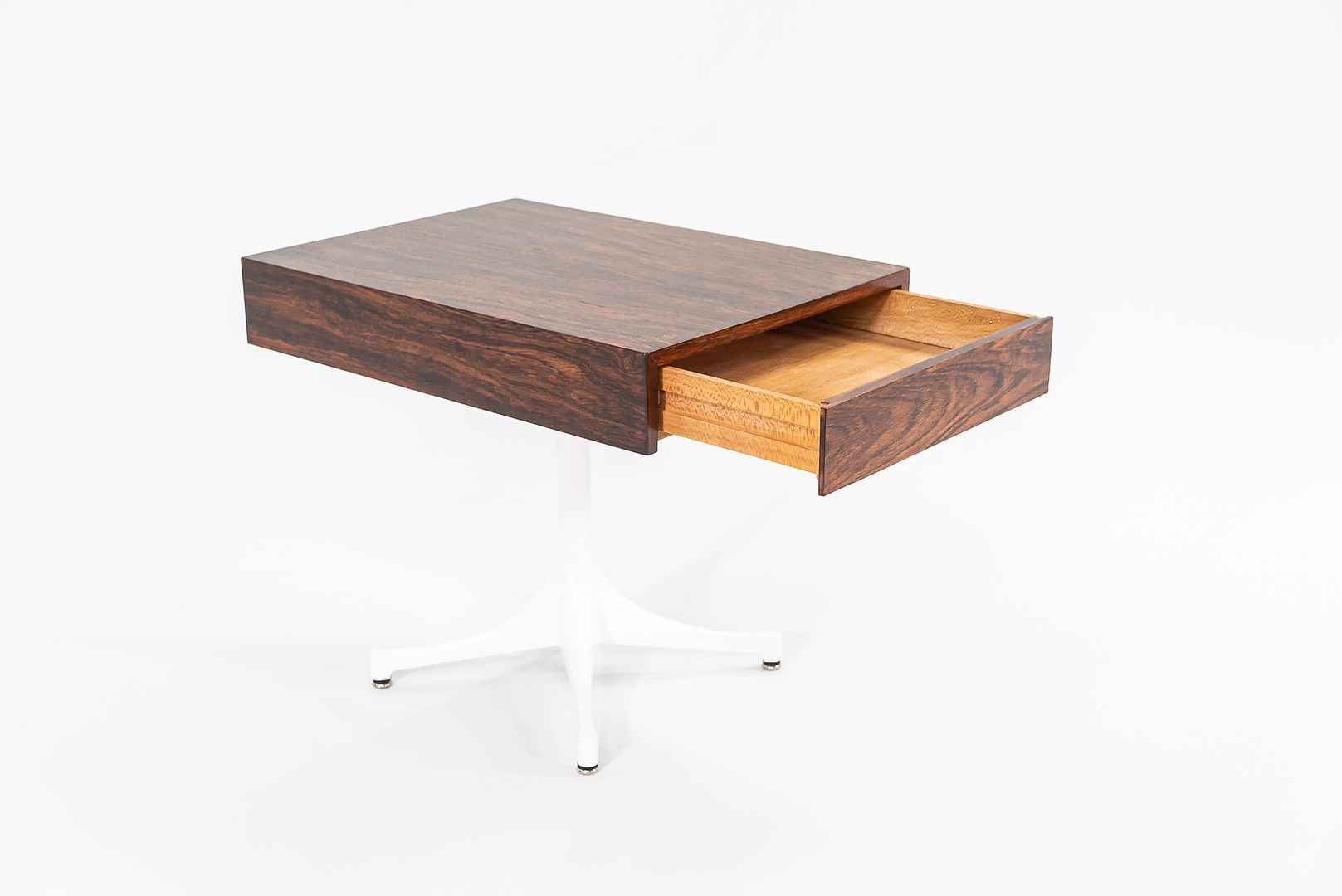 1950s George Nelson for Herman Miller Side Table / Nightstand on Pedestal Base in Rosewood