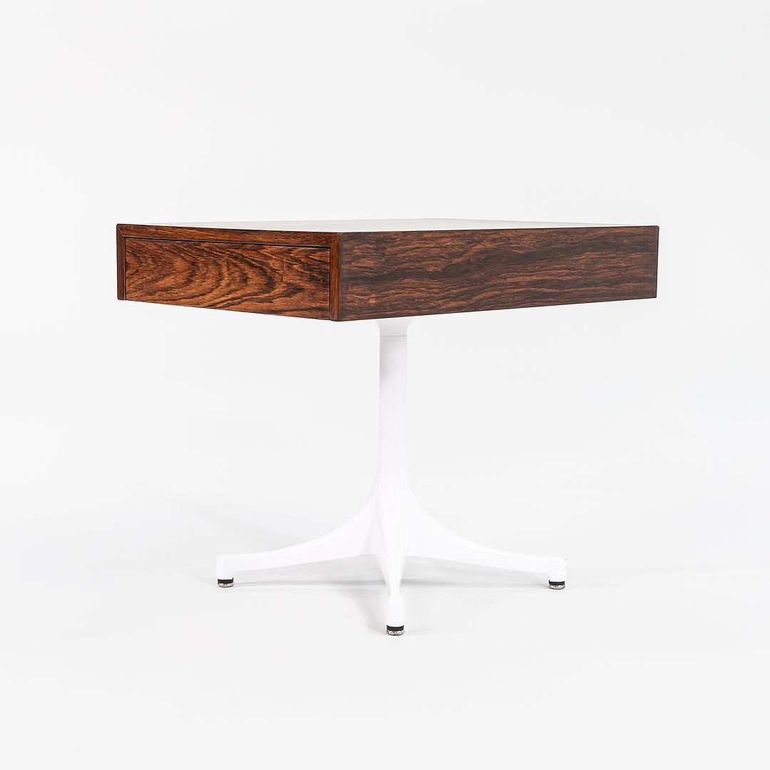 1950s George Nelson for Herman Miller Side Table / Nightstand on Pedestal Base in Rosewood