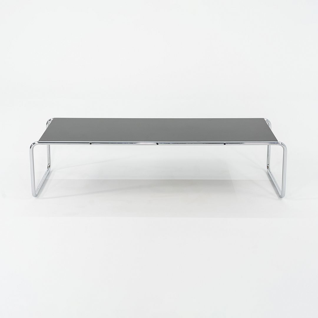 2023 Marcel Breuer for Knoll Laccio Coffee Table with Black Laminate Top 53x19"