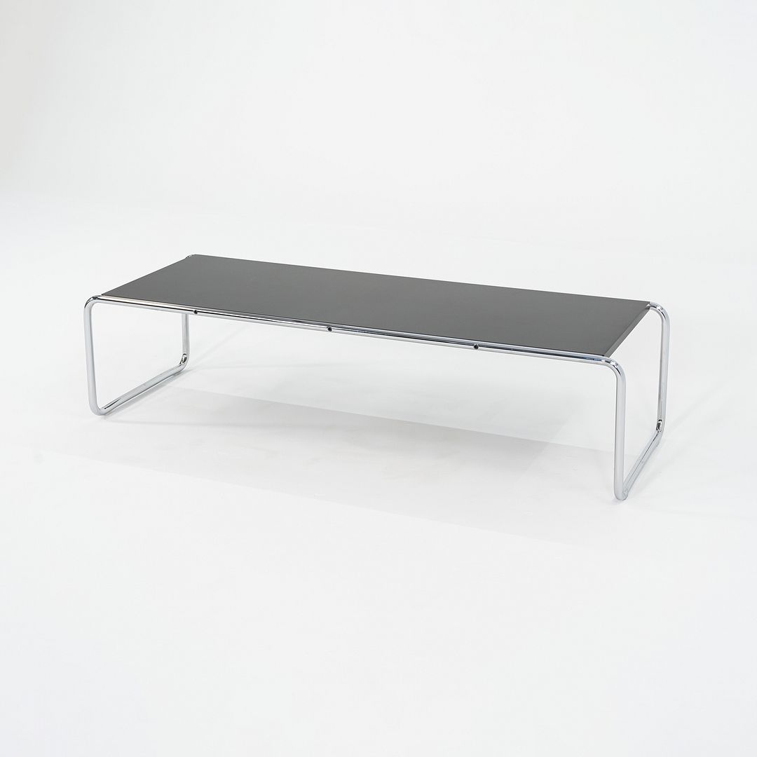 2023 Marcel Breuer for Knoll Laccio Coffee Table with Black Laminate Top 53x19"