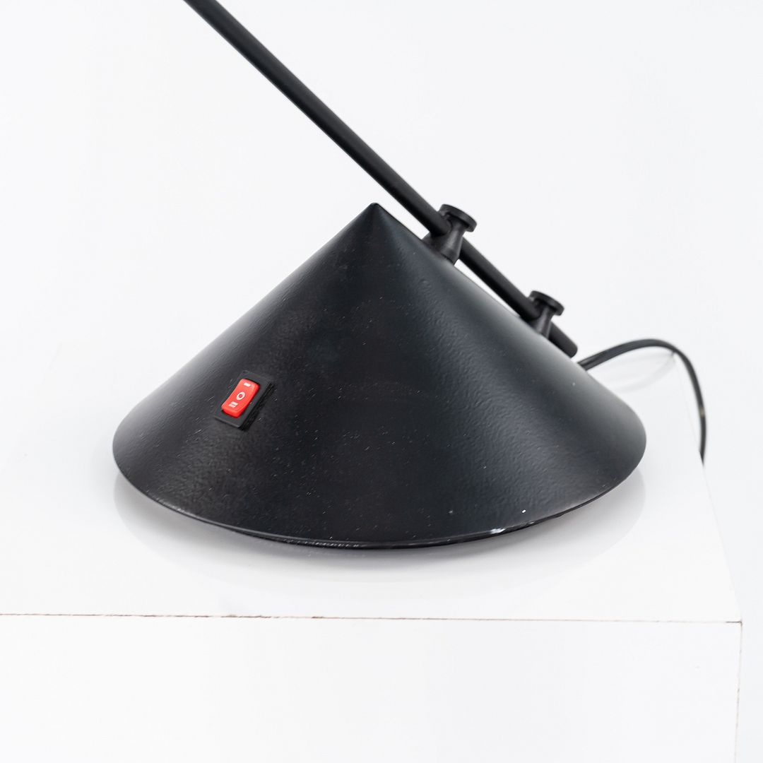 1980s Artemide Sidecar of Italy Memphis Table Lamp in Black Metal & Plastic