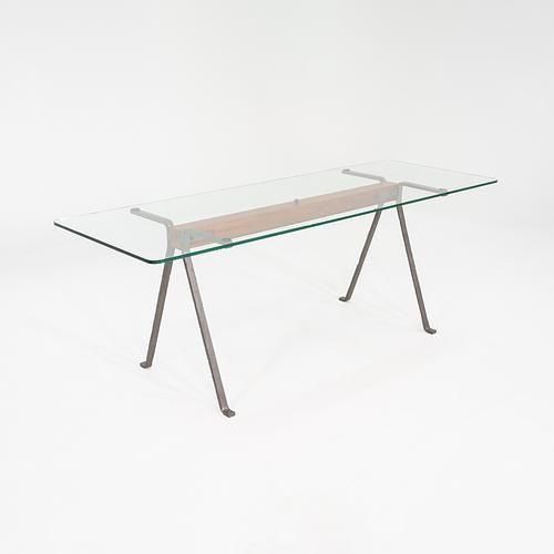 1980s Enzo Mari for Driade Frate Dining Table in Beech with Glass Top 31x51x28"