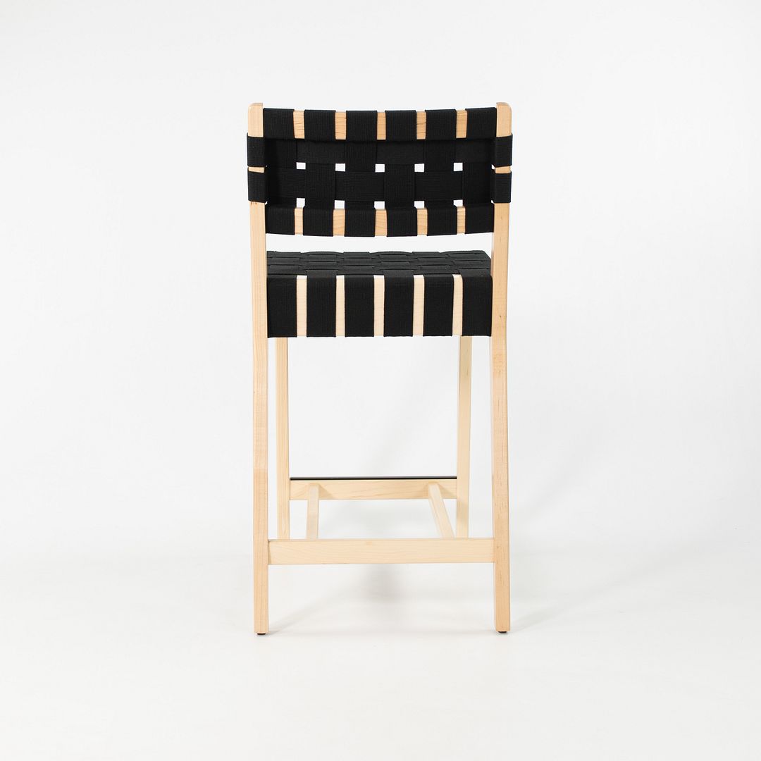2021 666CH-WB Counter Stool by Jens Risom for Knoll in Maple with Black Webbing
