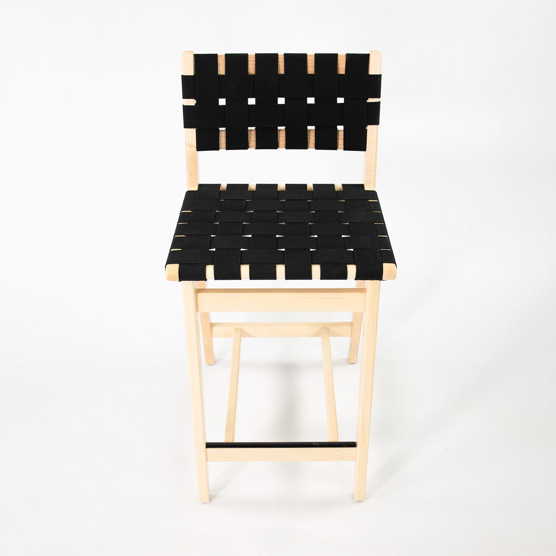 2021 666CH-WB Counter Stool by Jens Risom for Knoll in Maple with Black Webbing