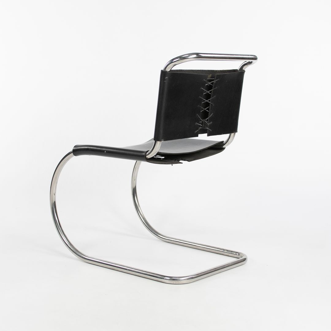 1980s MR10 and MR20 Chairs by Mies van der Rohe for Knoll in Black Leather