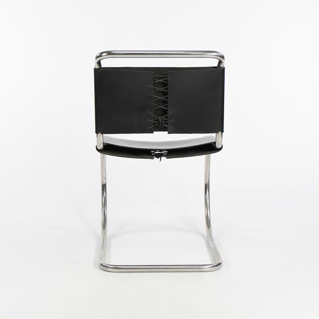 1980s MR10 and MR20 Chairs by Mies van der Rohe for Knoll in Black Leather