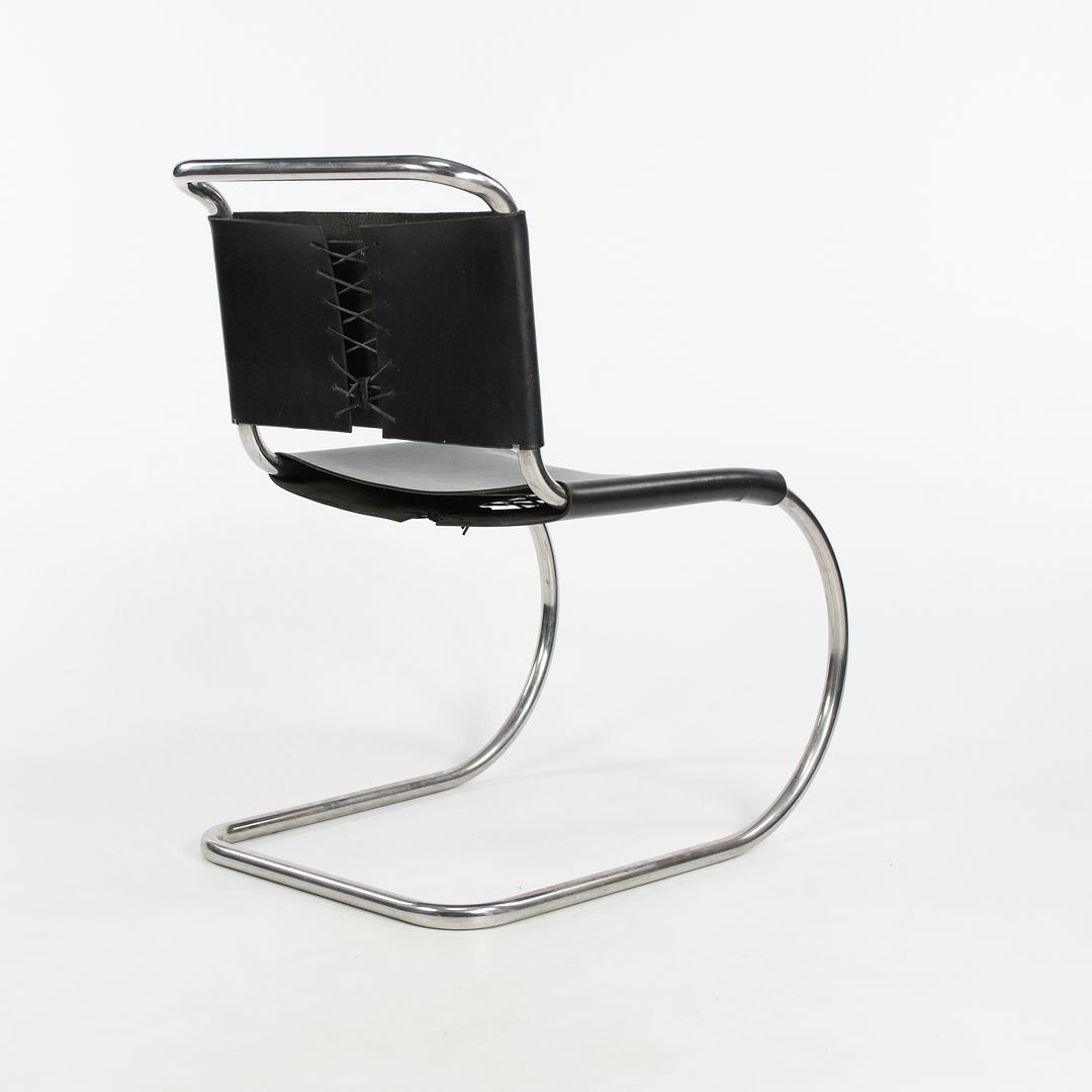 1980s MR10 and MR20 Chairs by Mies van der Rohe for Knoll in Black Leather