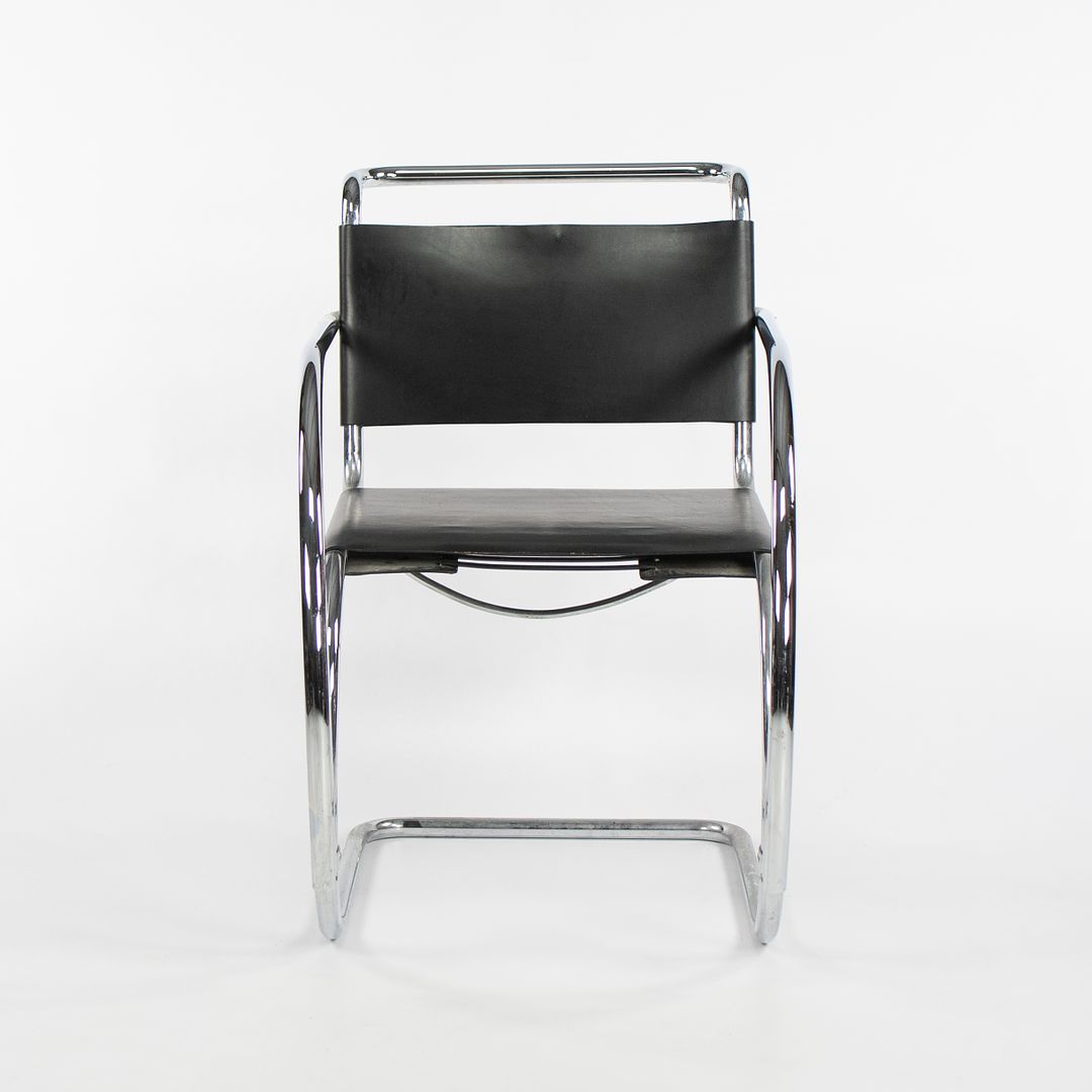 1980s MR10 and MR20 Chairs by Mies van der Rohe for Knoll in Black Leather