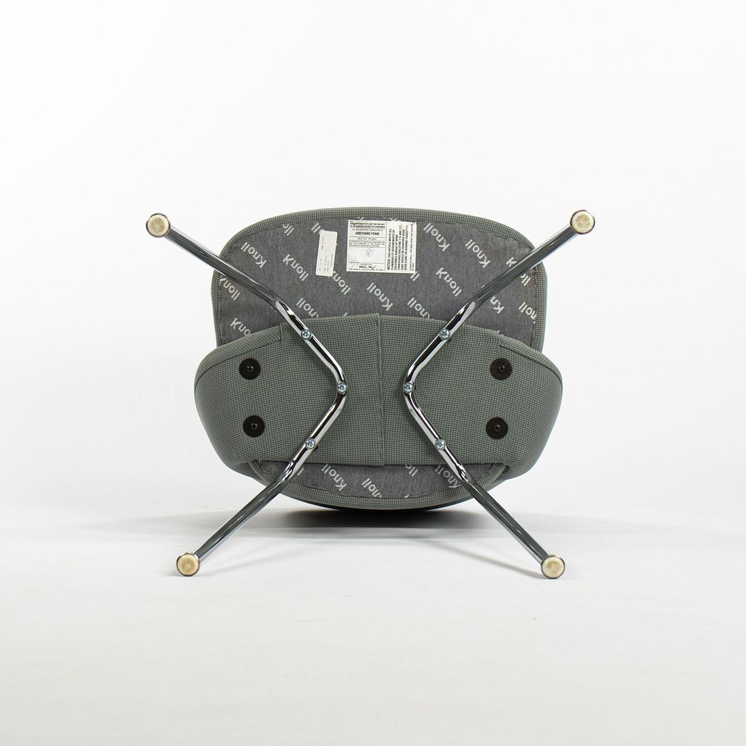 2000s Saarinen Executive Side Chair, Model 72 by Eero Saarinen for Knoll in Grey-Blue Fabric, 6x Available