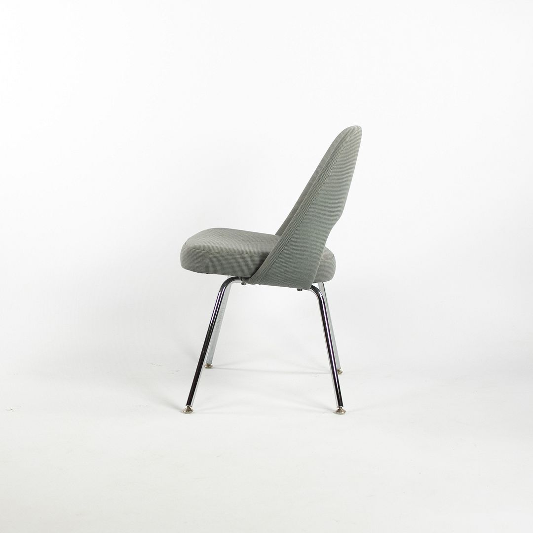 2000s Saarinen Executive Side Chair, Model 72 by Eero Saarinen for Knoll in Grey-Blue Fabric, 6x Available