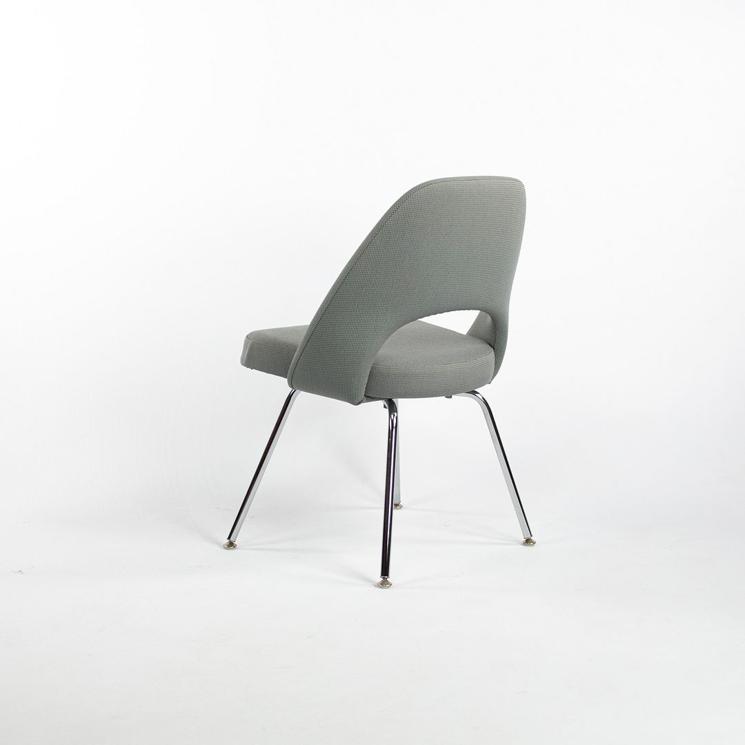 2000s Saarinen Executive Side Chair, Model 72 by Eero Saarinen for Knoll in Grey-Blue Fabric, 6x Available