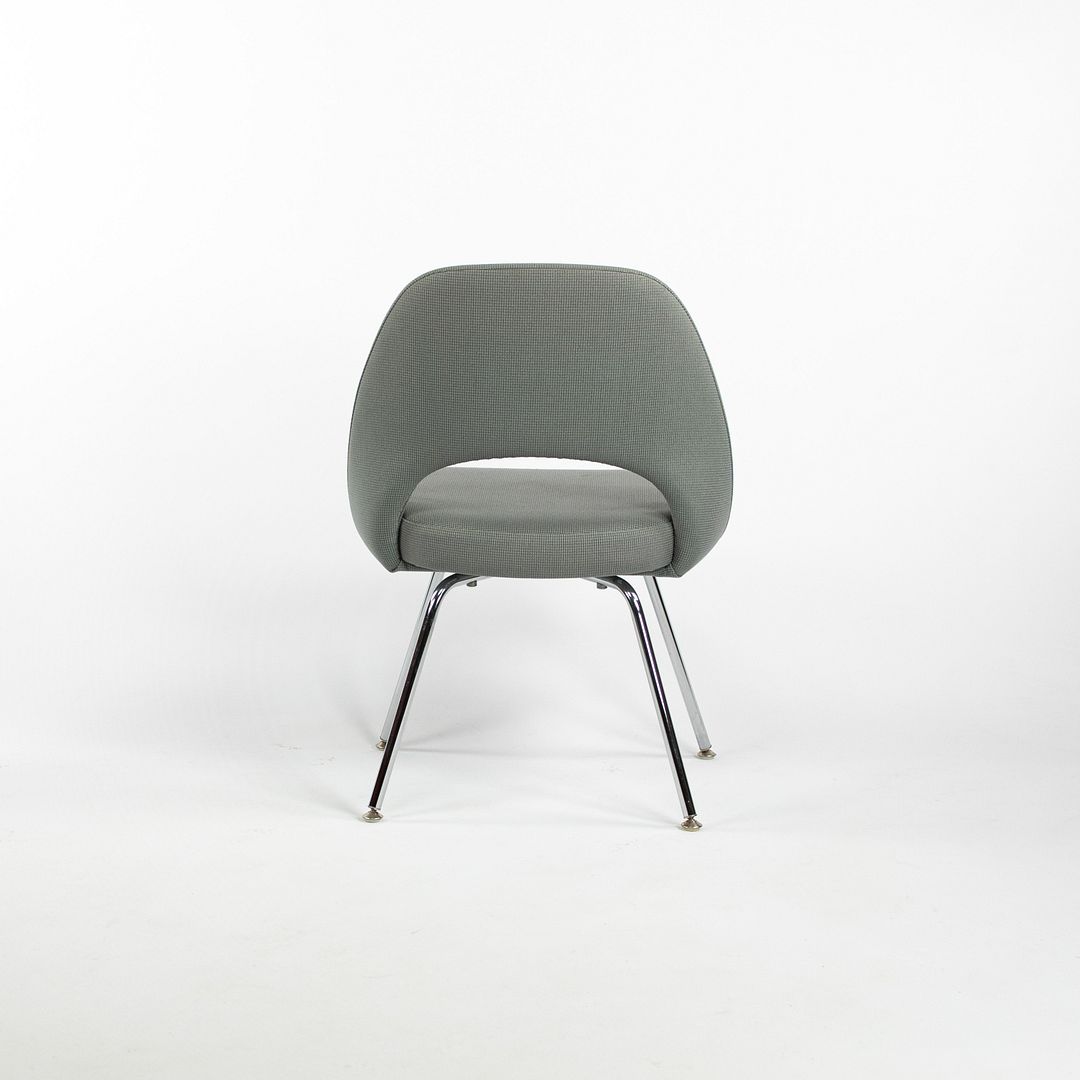 2000s Saarinen Executive Side Chair, Model 72 by Eero Saarinen for Knoll in Grey-Blue Fabric, 6x Available