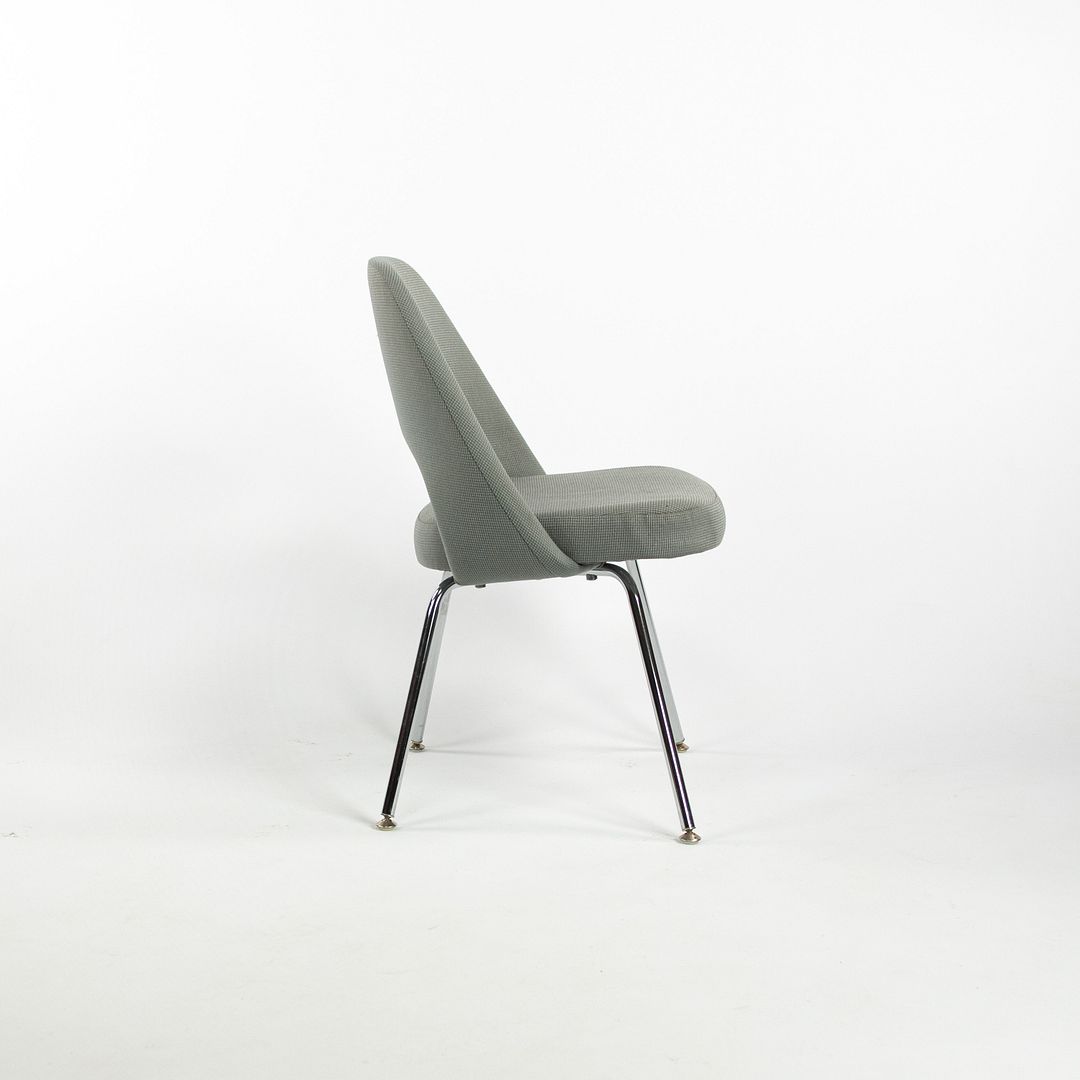 2000s Saarinen Executive Side Chair, Model 72 by Eero Saarinen for Knoll in Grey-Blue Fabric, 6x Available