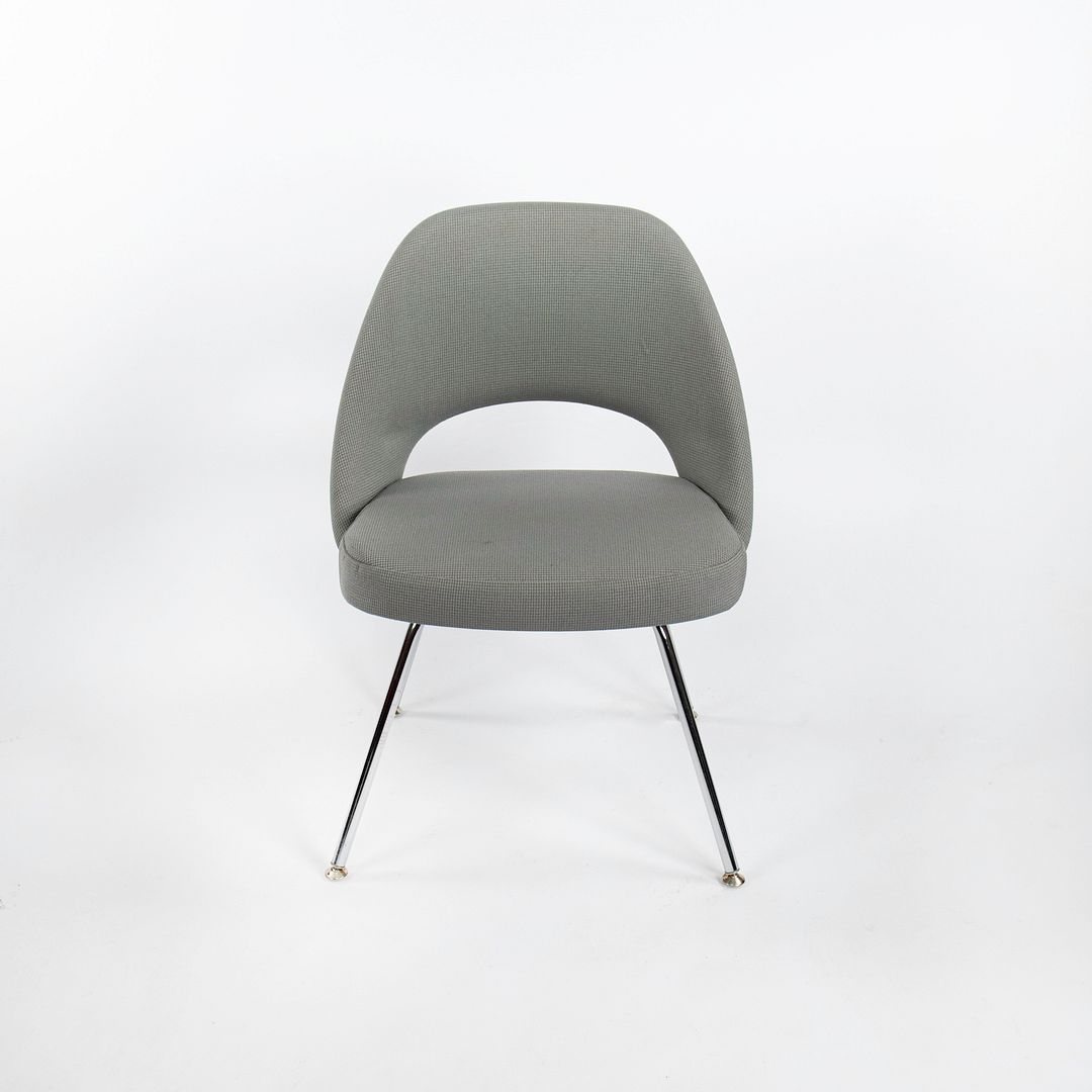 2000s Saarinen Executive Side Chair, Model 72 by Eero Saarinen for Knoll in Grey-Blue Fabric, 6x Available