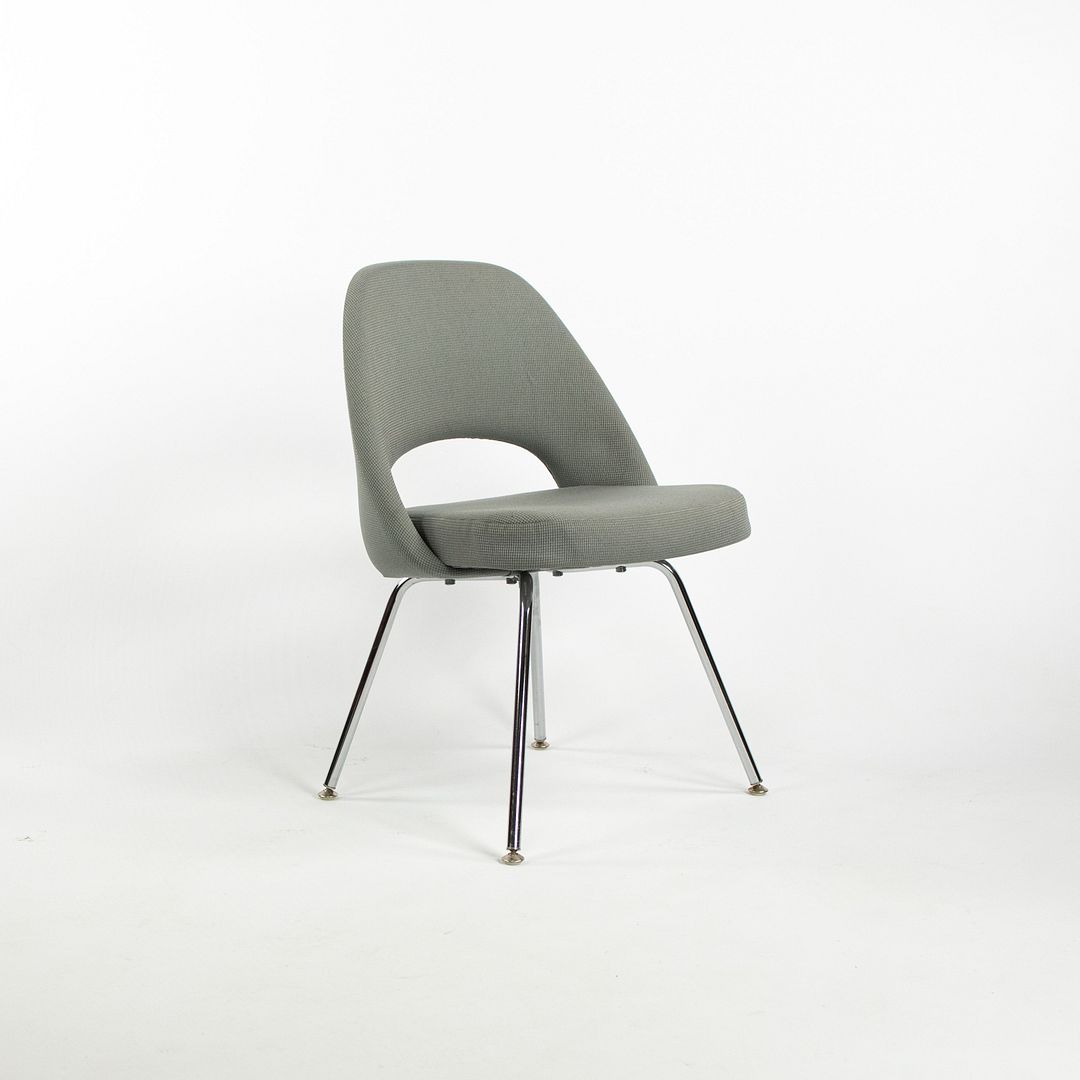 2000s Saarinen Executive Side Chair, Model 72 by Eero Saarinen for Knoll in Grey-Blue Fabric, 6x Available