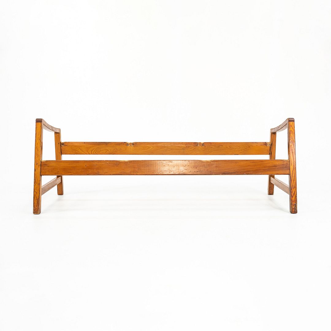 1941 Knoll Risom Three-Seater Settee Sofa by Jens Risom for Knoll Associates in Pine with New Webbing