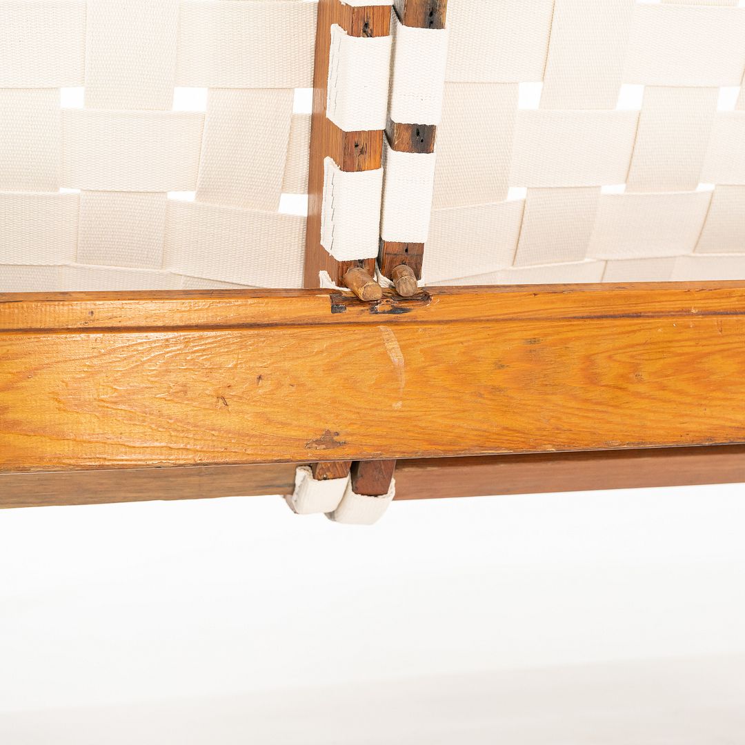 1941 Knoll Risom Three-Seater Settee Sofa by Jens Risom for Knoll Associates in Pine with New Webbing