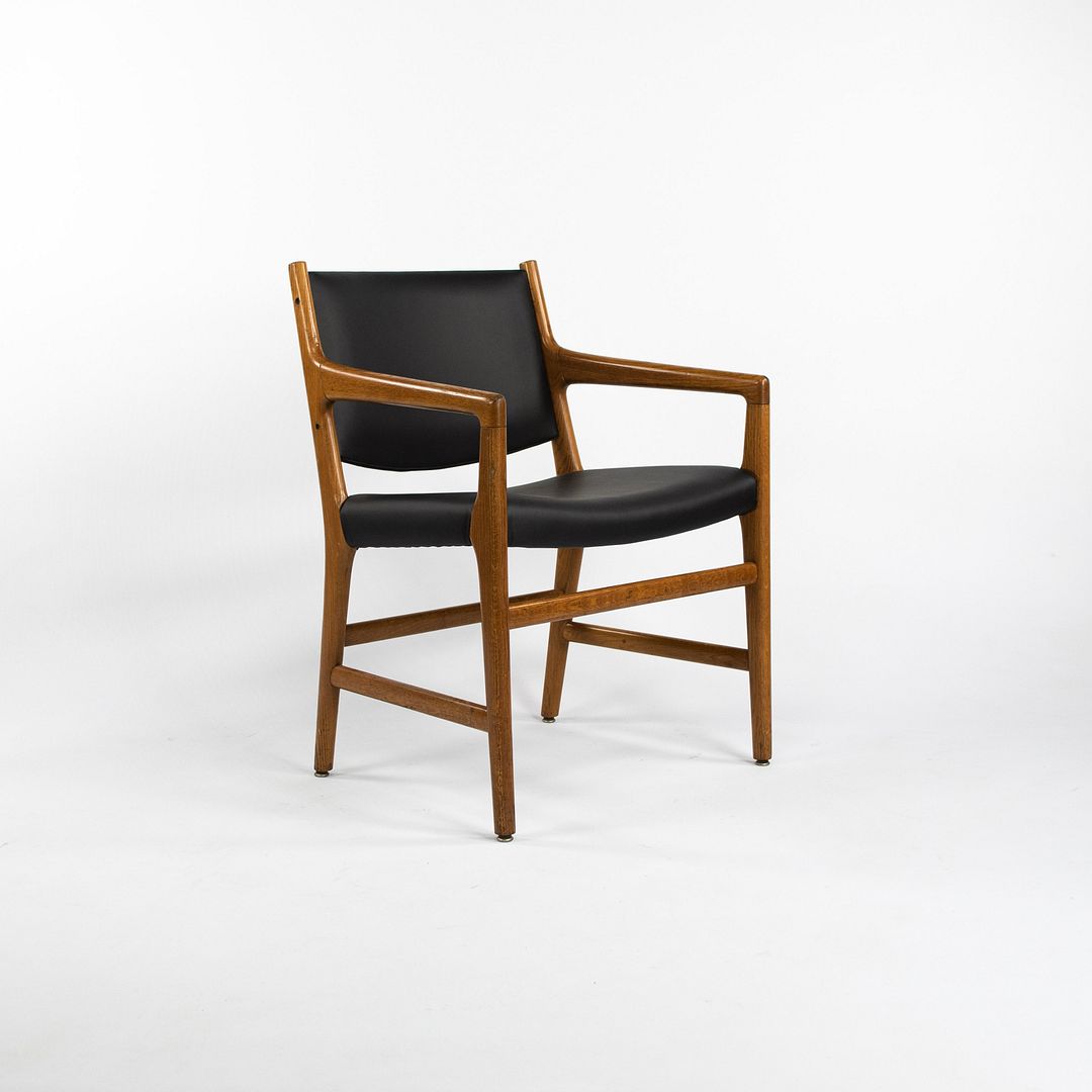 1965 JH 507 Armchairs by Hans J. Wegner for Johannes Hansen in Oak and Leather, Newly Reupholstered