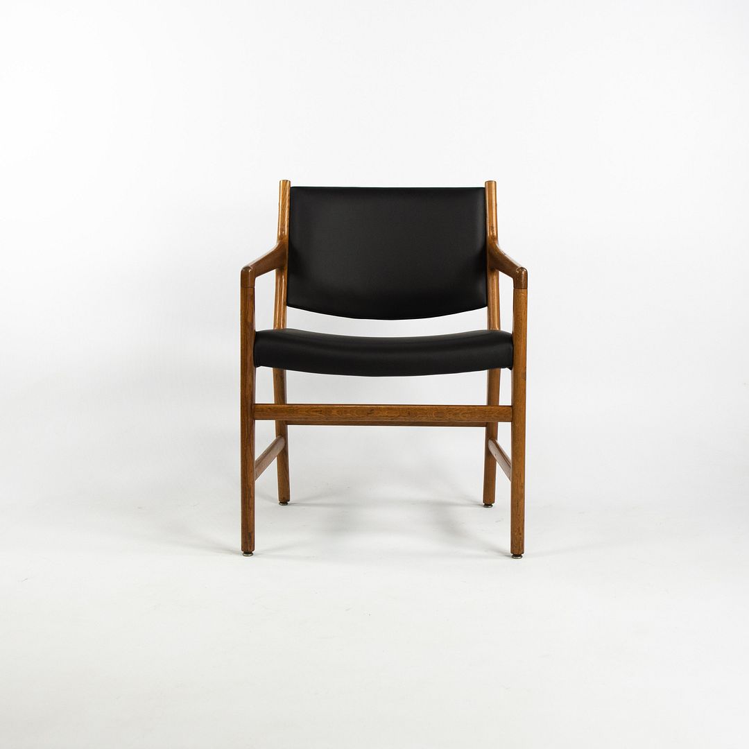 1965 JH 507 Armchairs by Hans J. Wegner for Johannes Hansen in Oak and Leather, Newly Reupholstered