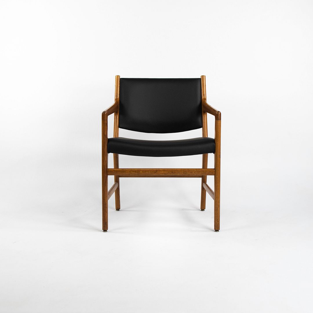 1965 JH 507 Armchairs by Hans J. Wegner for Johannes Hansen in Oak and Leather, Newly Reupholstered