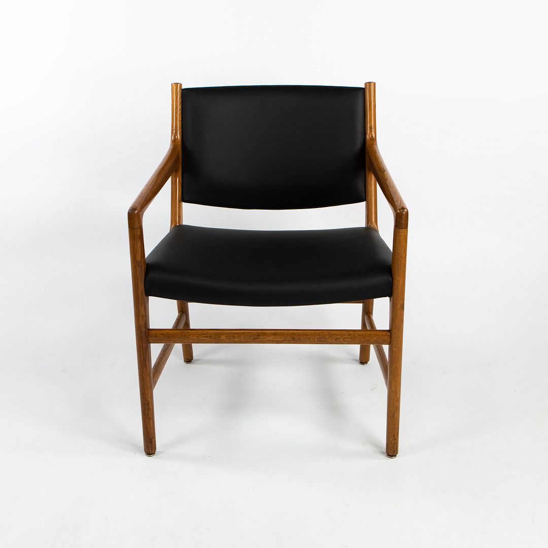 1965 JH 507 Armchairs by Hans J. Wegner for Johannes Hansen in Oak and Leather, Newly Reupholstered