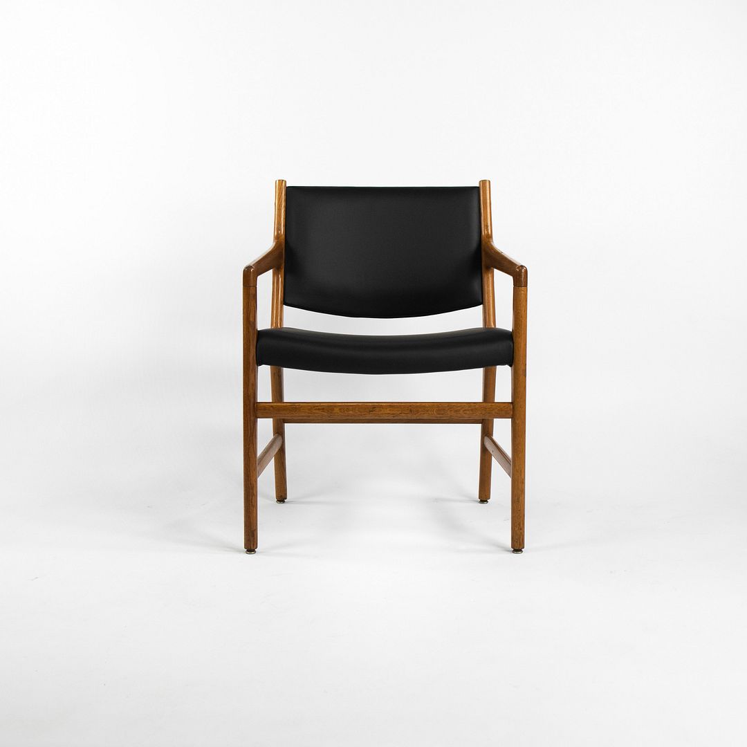 1965 JH 507 Armchairs by Hans J. Wegner for Johannes Hansen in Oak and Leather, Newly Reupholstered
