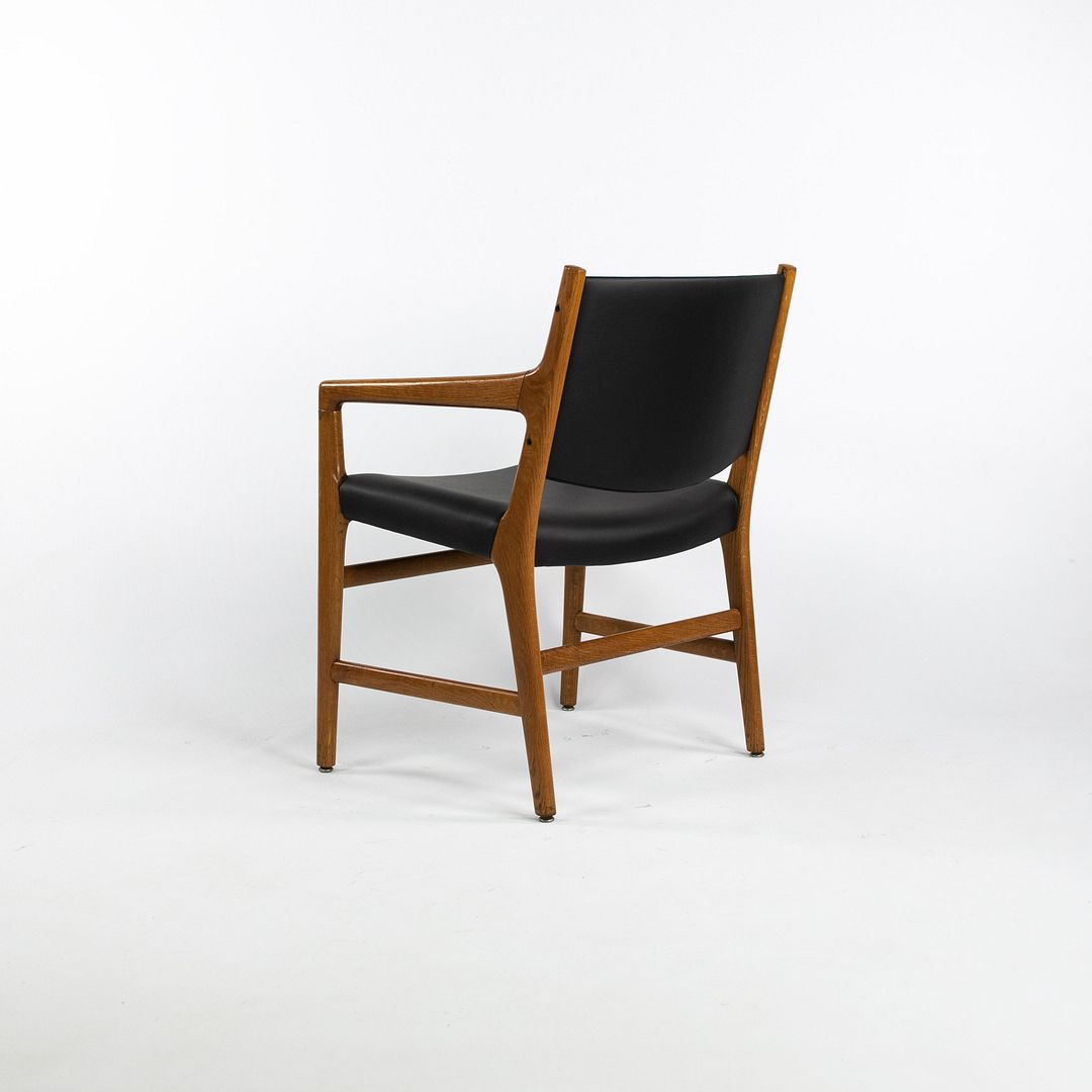 1965 JH 507 Armchairs by Hans J. Wegner for Johannes Hansen in Oak and Leather, Newly Reupholstered