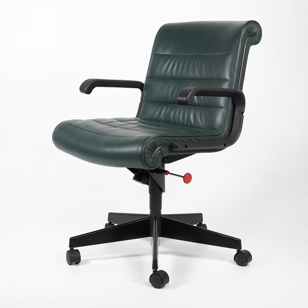 1990s Sapper Series Management Chair by Richard Sapper for Knoll in Green Leather, 12+ Available