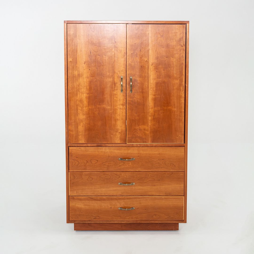 1990s Robert Lovett Custom-Designed Cherry Armoire Cabinet 24x34x60 Inches