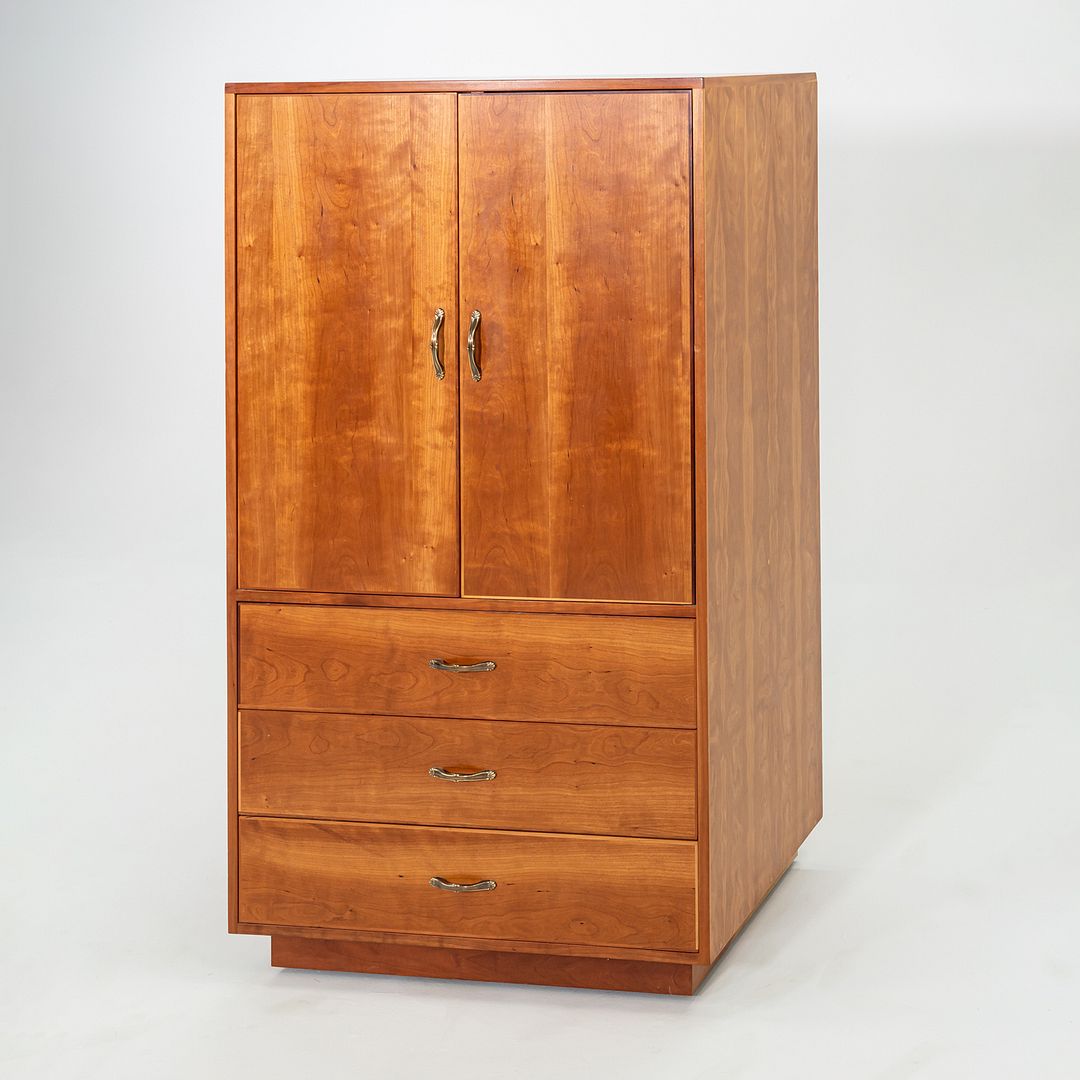 1990s Robert Lovett Custom-Designed Cherry Armoire Cabinet 24x34x60 Inches