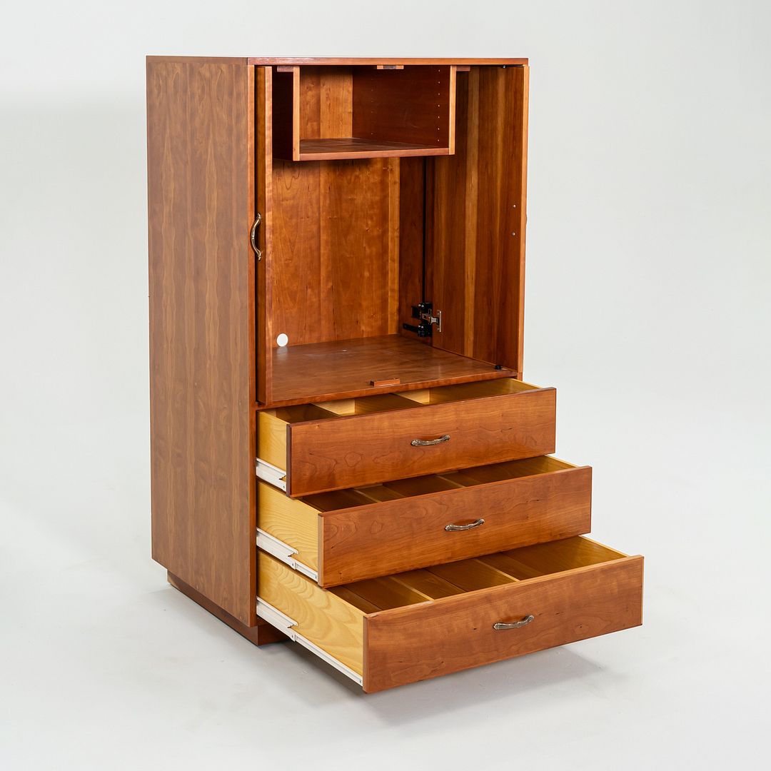 1990s Robert Lovett Custom-Designed Cherry Armoire Cabinet 24x34x60 Inches