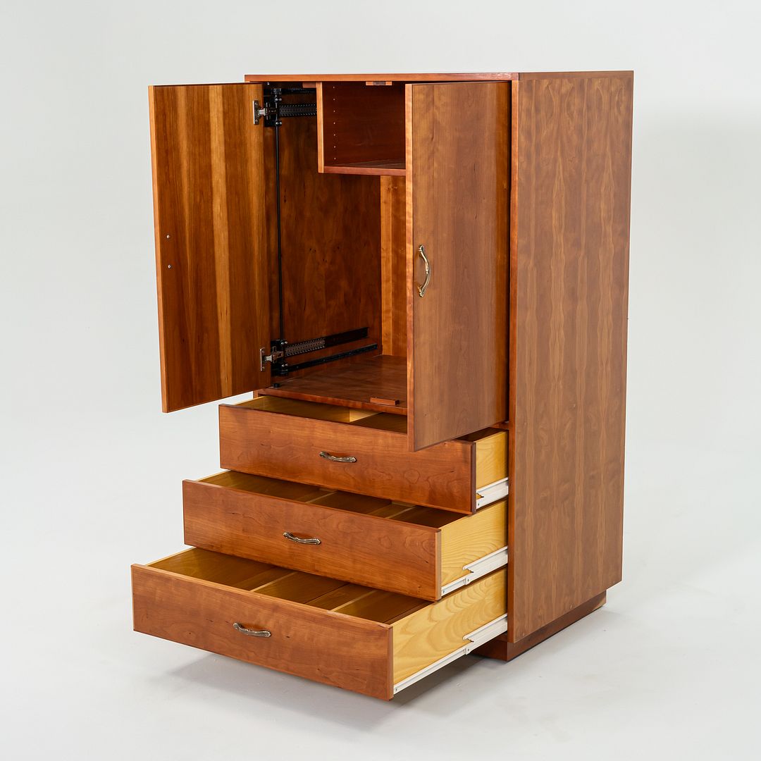 1990s Robert Lovett Custom-Designed Cherry Armoire Cabinet 24x34x60 Inches