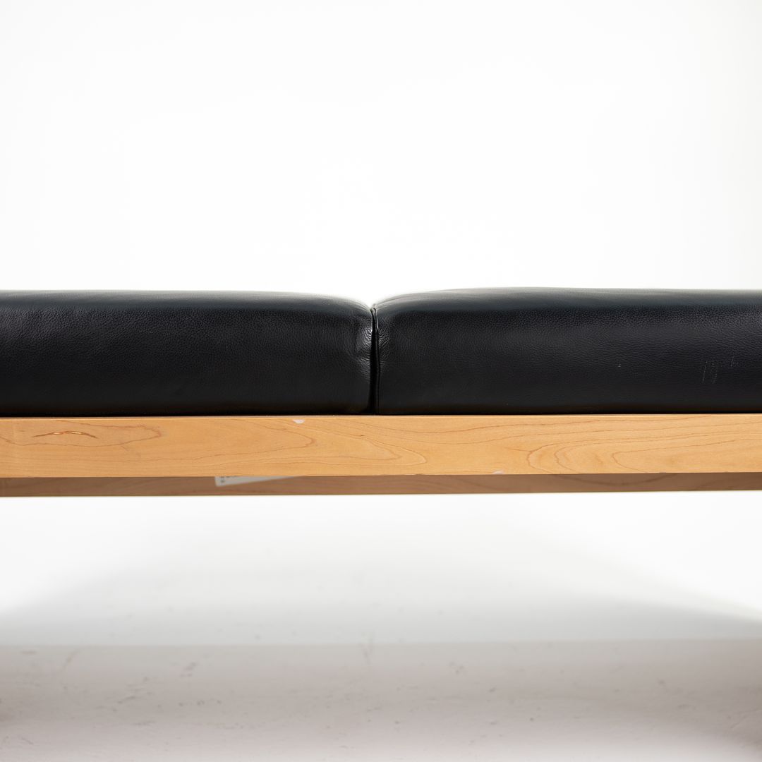 1995 2-Seater Mission Bench by Brian Kane for Metropolitan Furniture in Maple and Black Leather