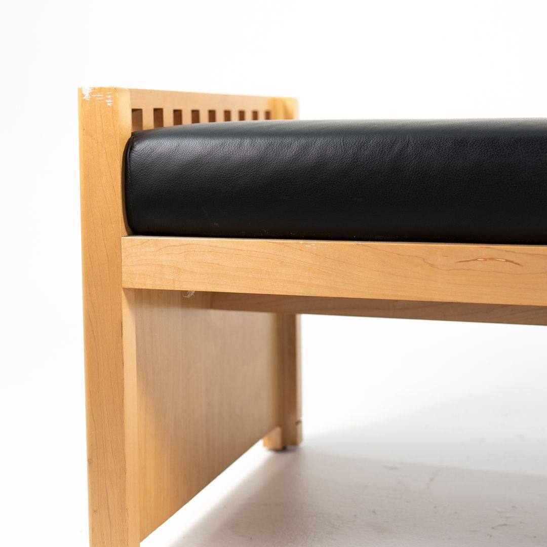 1995 2-Seater Mission Bench by Brian Kane for Metropolitan Furniture in Maple and Black Leather