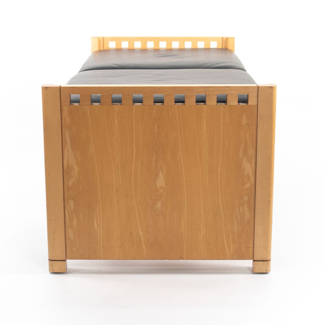 1995 2-Seater Mission Bench by Brian Kane for Metropolitan Furniture in Maple and Black Leather