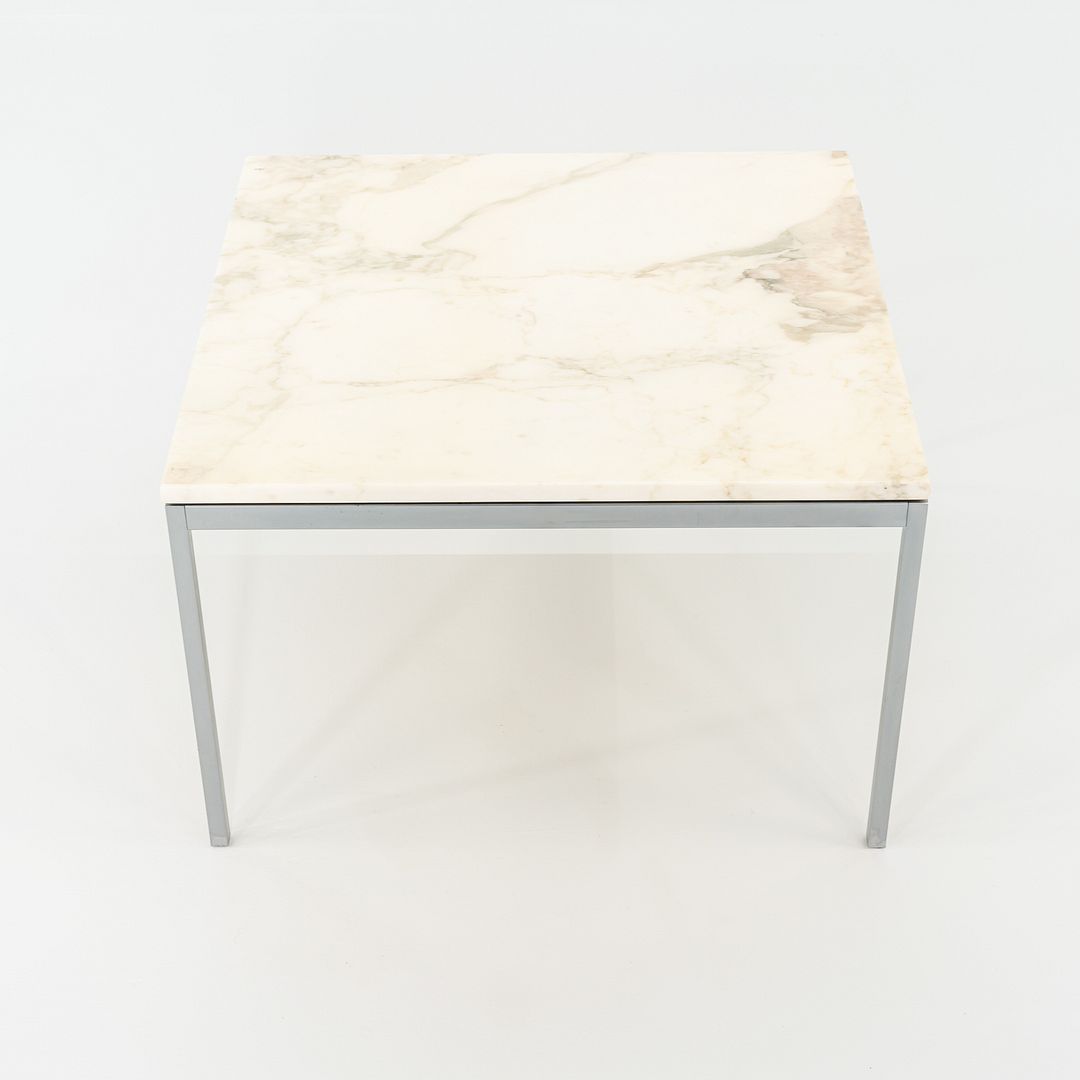 1960s Florence Knoll Square Marble Coffee / Side / End Table with Steel Frame