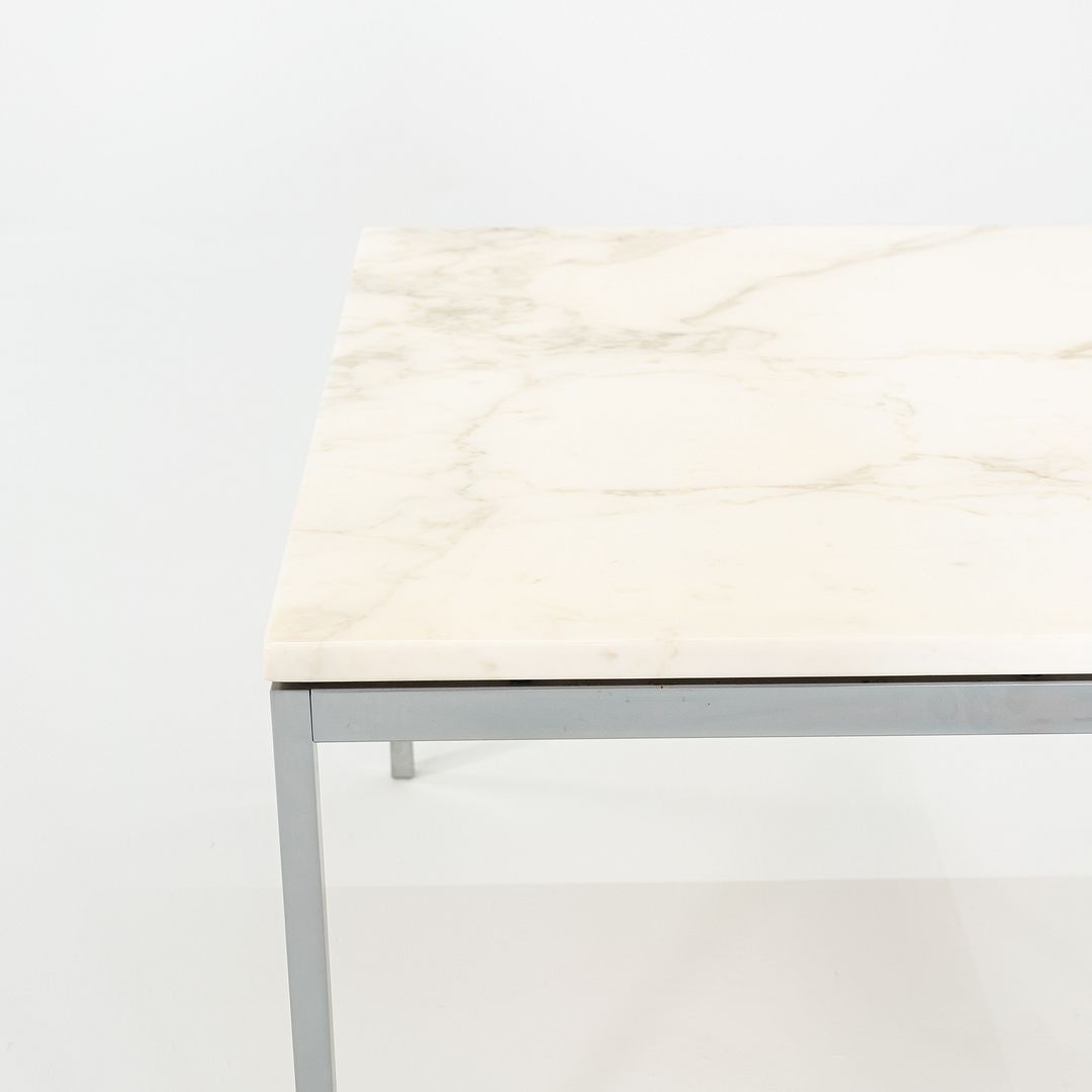 1960s Florence Knoll Square Marble Coffee / Side / End Table with Steel Frame