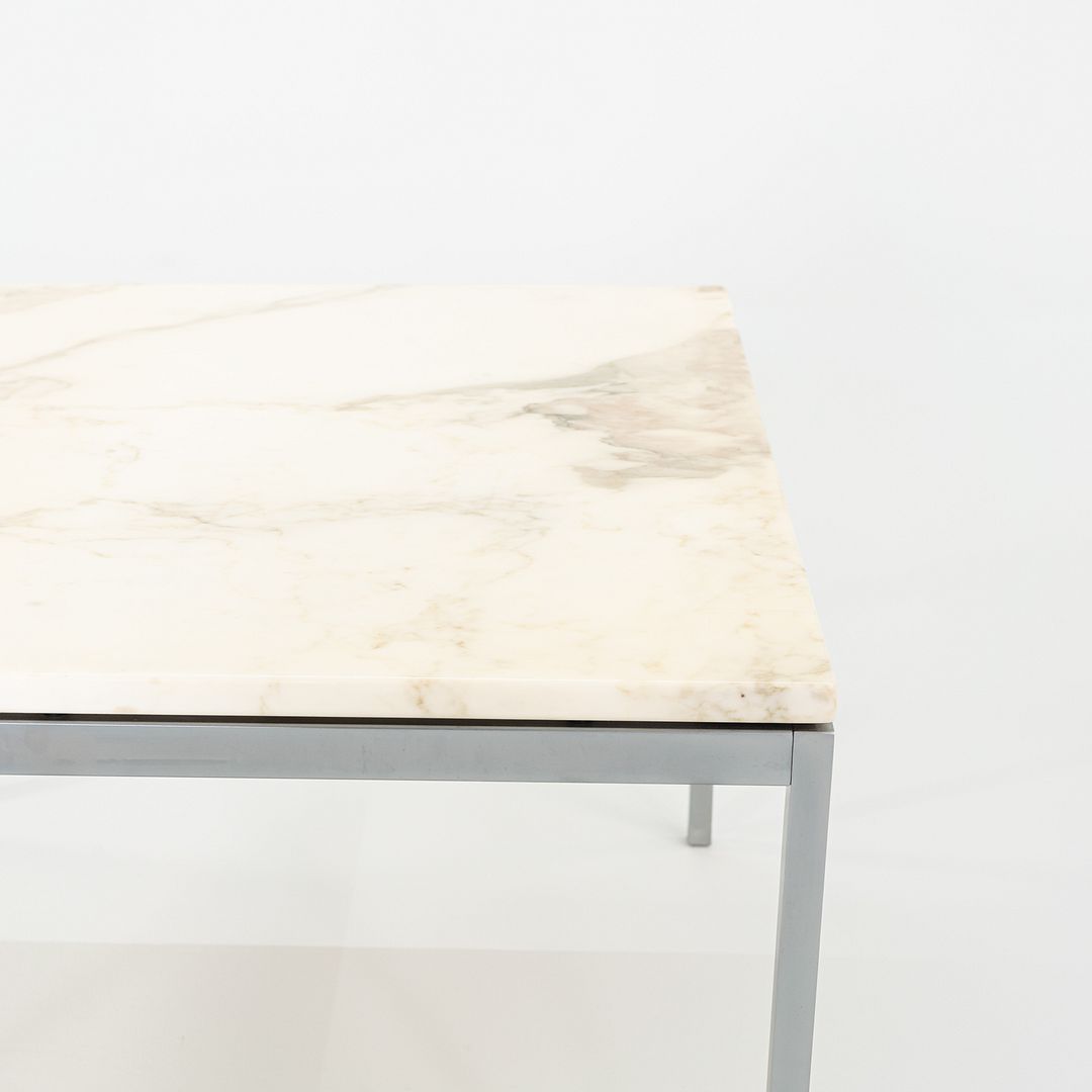 1960s Florence Knoll Square Marble Coffee / Side / End Table with Steel Frame