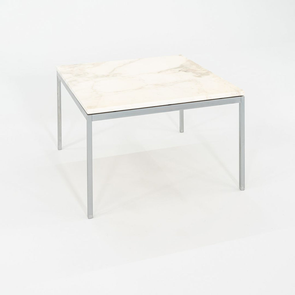 1960s Florence Knoll Square Marble Coffee / Side / End Table with Steel Frame