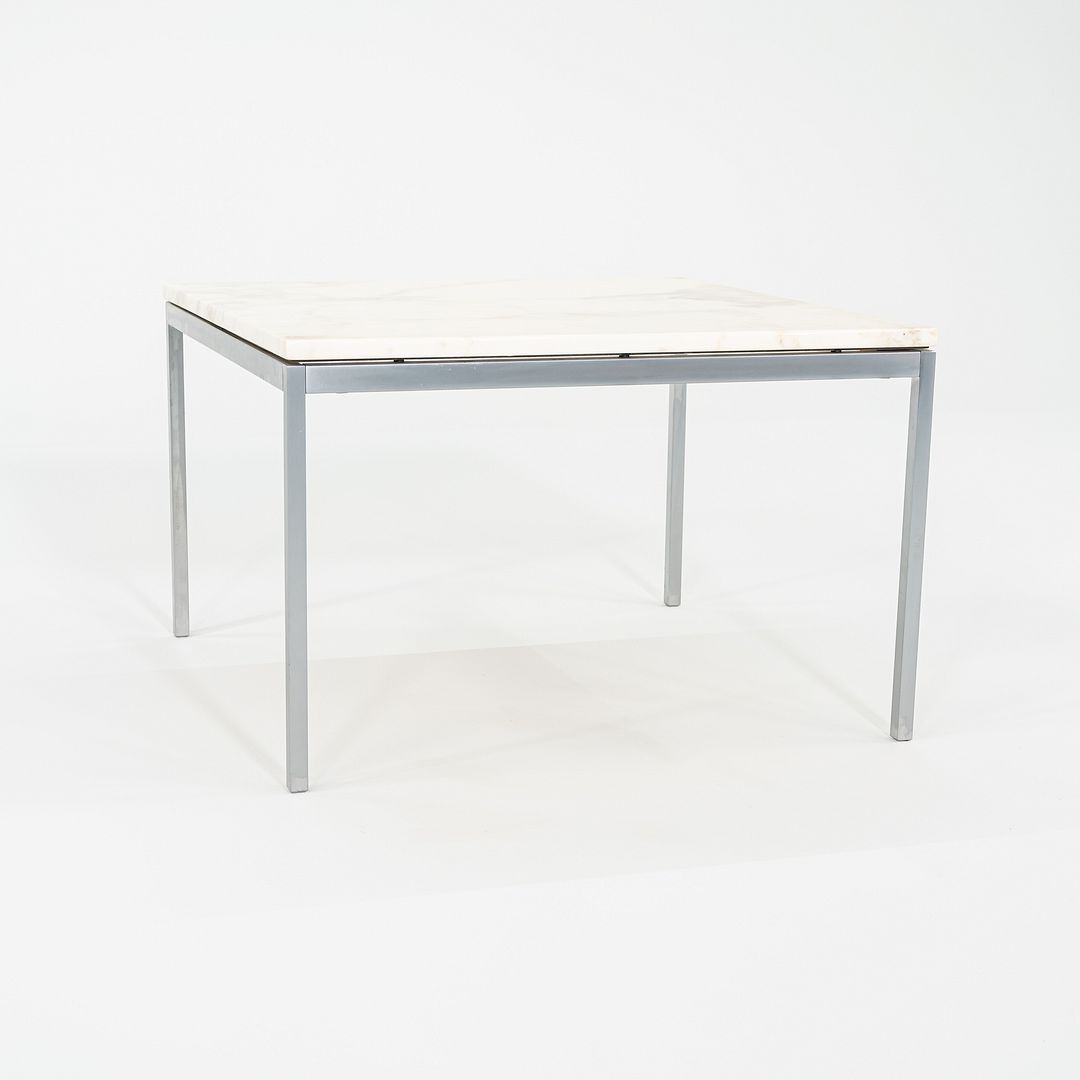 1960s Florence Knoll Square Marble Coffee / Side / End Table with Steel Frame