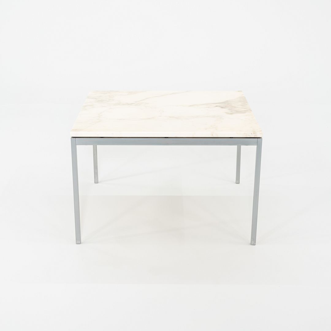 1960s Florence Knoll Square Marble Coffee / Side / End Table with Steel Frame