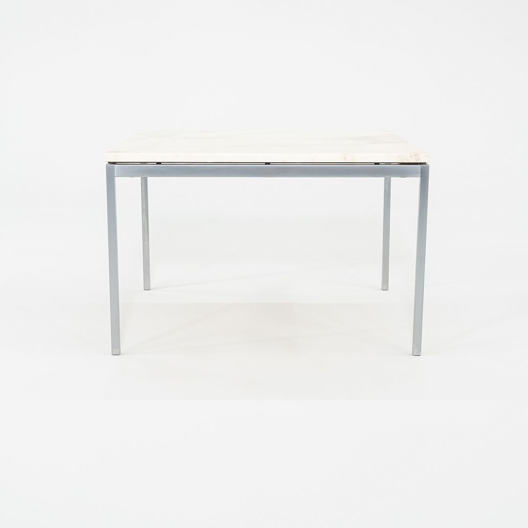 1960s Florence Knoll Square Marble Coffee / Side / End Table with Steel Frame