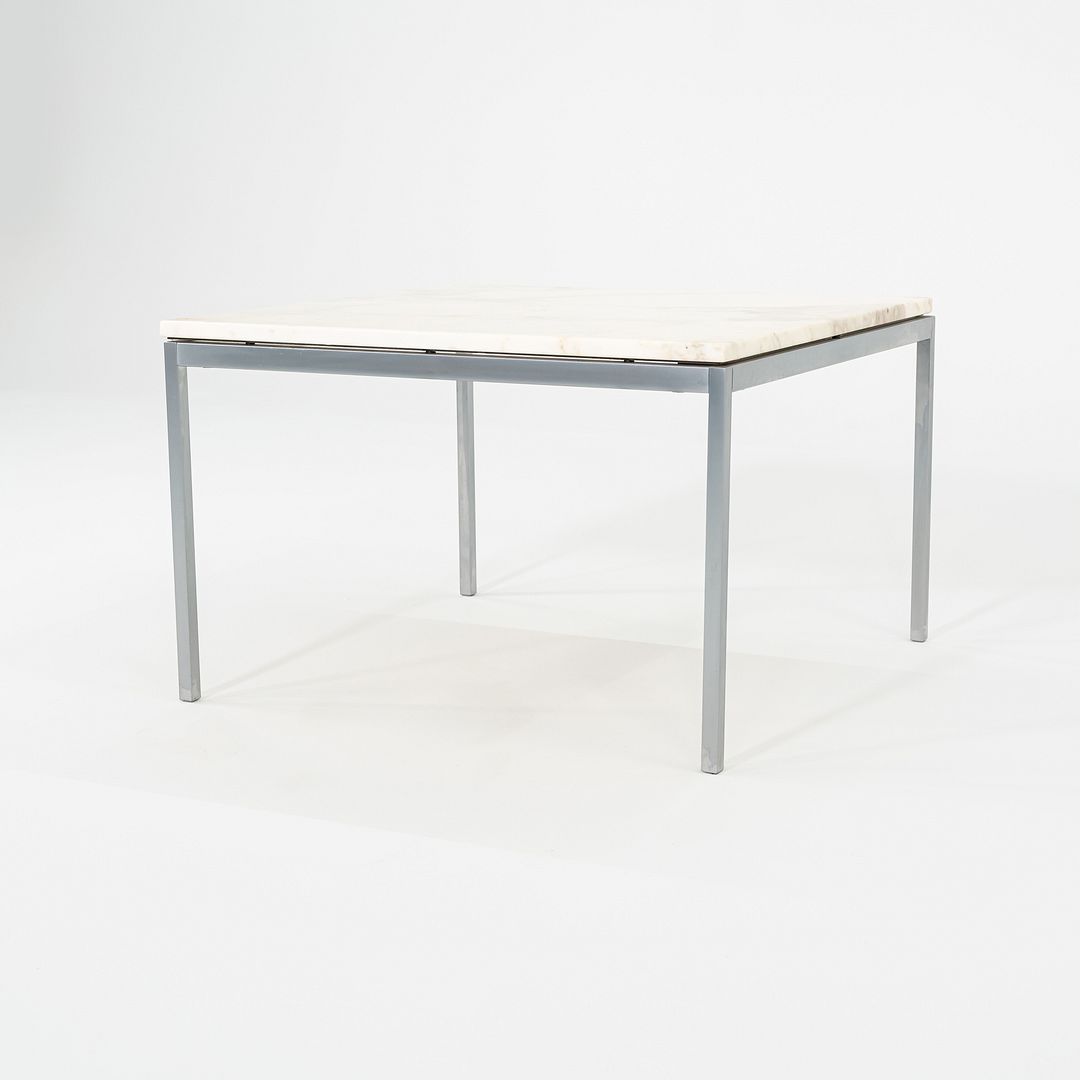 1960s Florence Knoll Square Marble Coffee / Side / End Table with Steel Frame