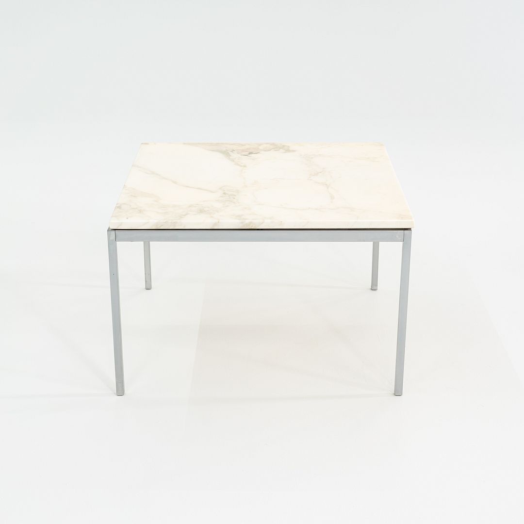 1960s Florence Knoll Square Marble Coffee / Side / End Table with Steel Frame