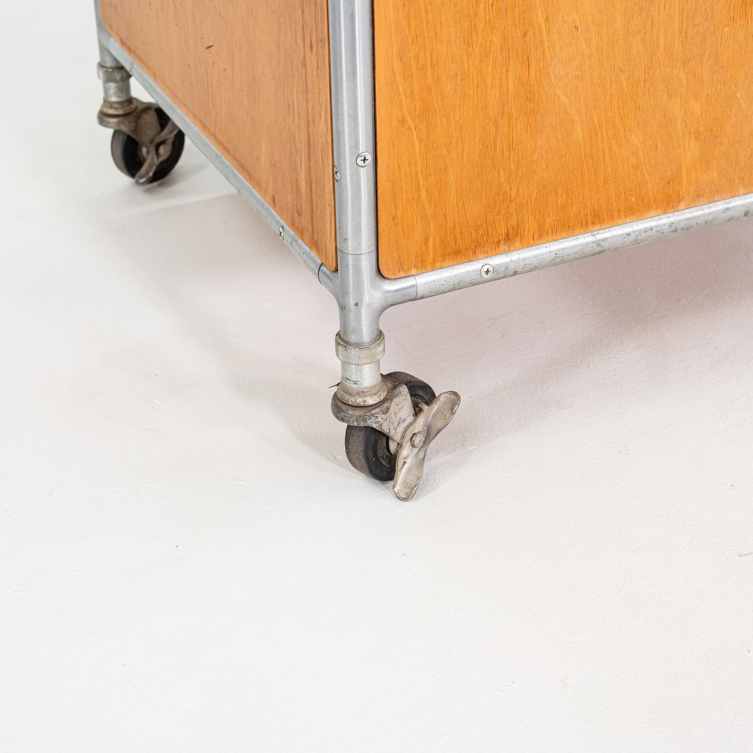 1960s Henry P. Glass for Fleetwood Zeeland Flexible Storage Cabinet on Casters