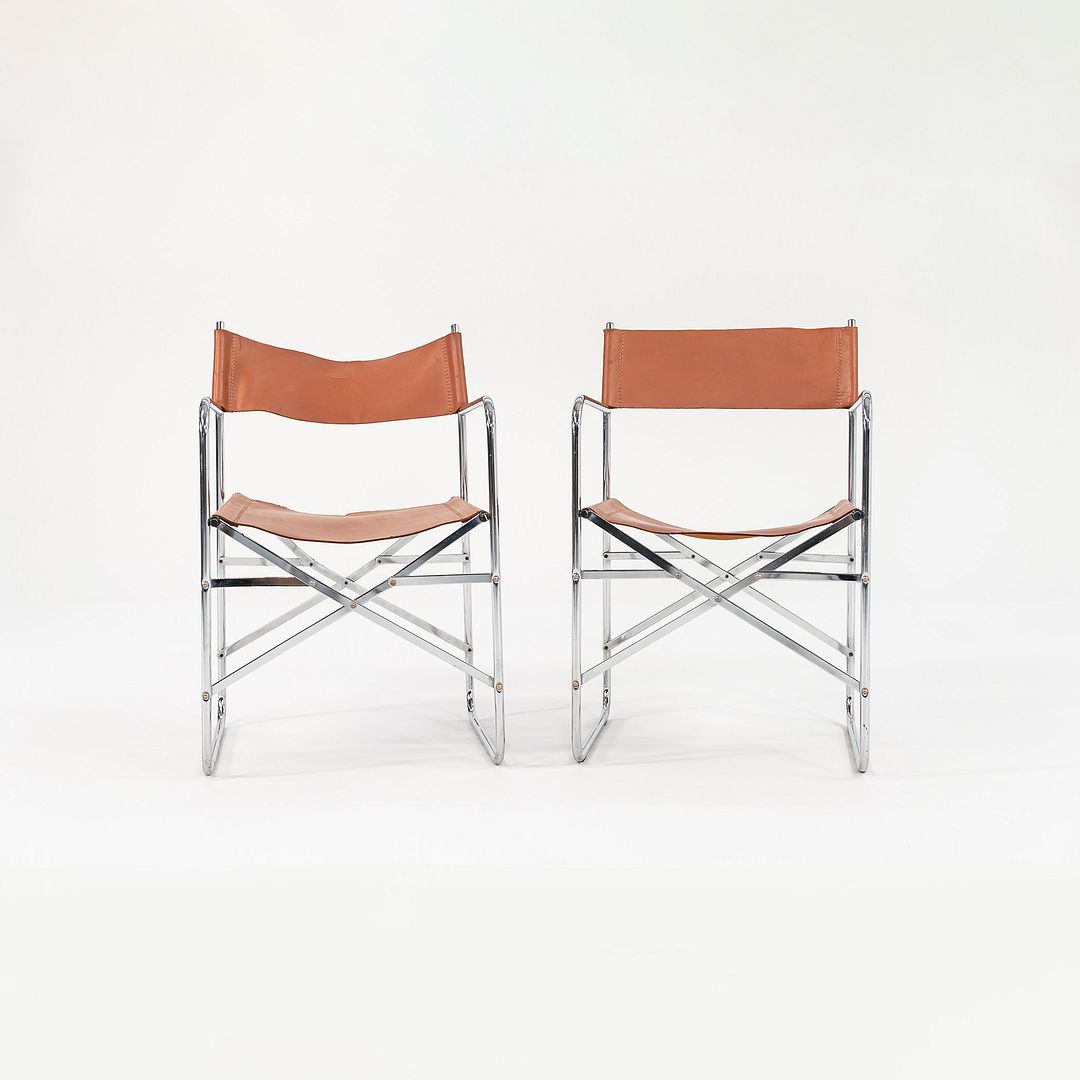 C. 1970s Pair of Folding Campaign Chairs by Chairworks Taiwan Ltd. in Steel