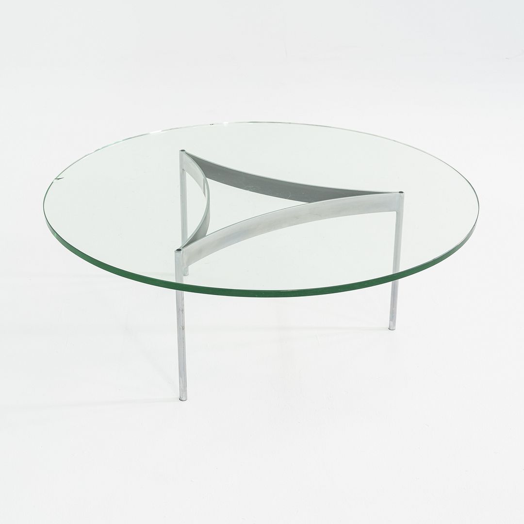 1960s Glass & Chromed Steel Coffee Table in the manner of Fabricius and Kastholm