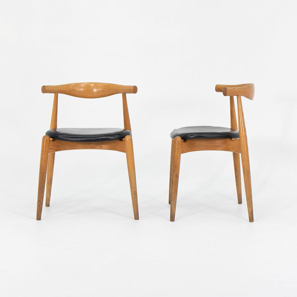 2006 CH20 Elbow Chair by Hans Wegner for Carl Hansen & Søn in Oak and Black Leather, Sets Available