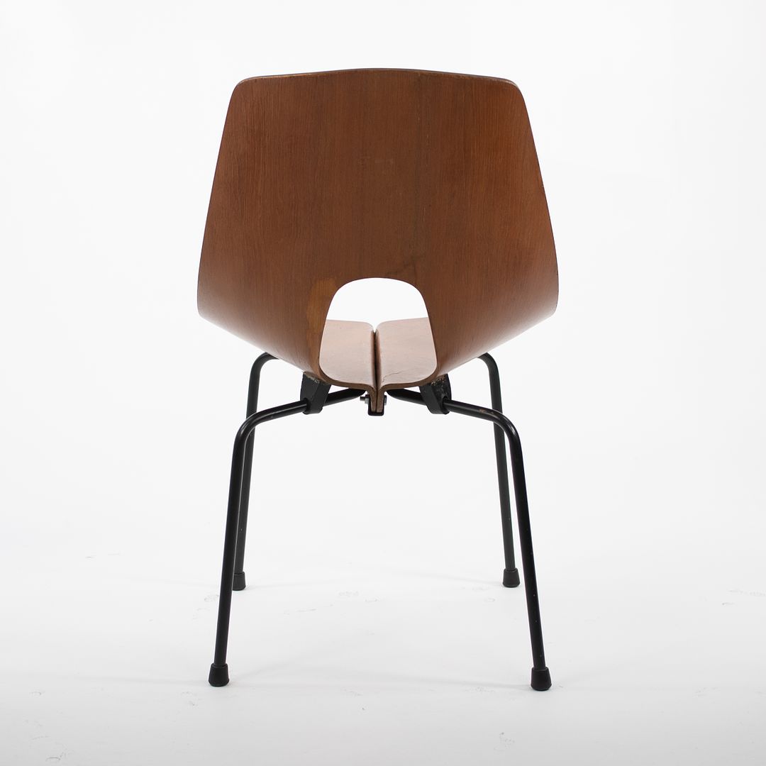1950s Bentwood Dining Chairs by Carlo Ratti for Industria Legni Curvi Plywood, Teak, Steel, Paint
